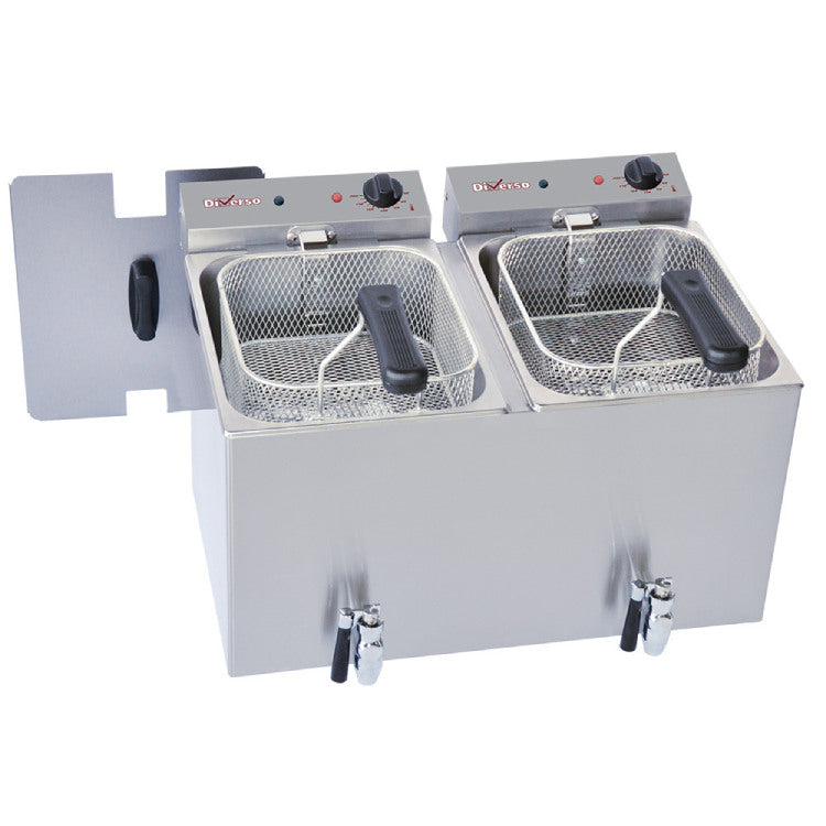 Elektro Tischfriteuse 2x 8 Liter + Ablasshahn V2