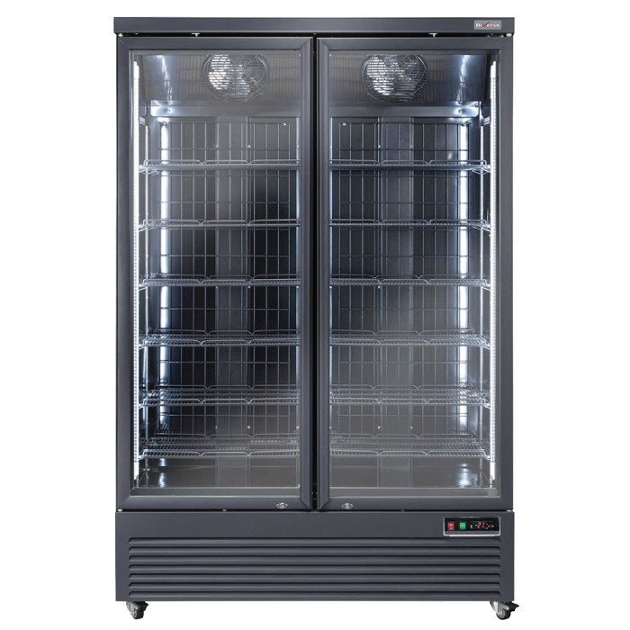 Vertikaler Gefrierschrank-Vitrine, 1084 Liter - SCHWARZ