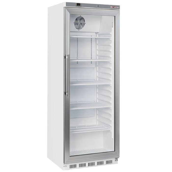 Kühlschrank, Glastür, belüftet, 400 Liter - Weiss