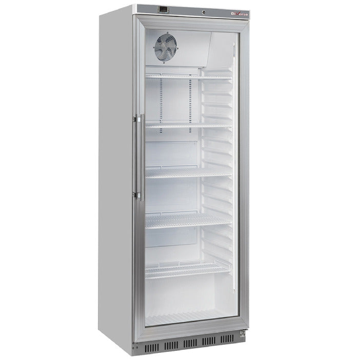 Kühlschrank, Glastür, 400 Liter. aus Edelstahl