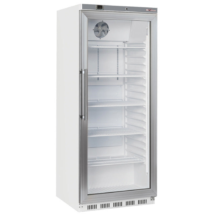 Kühlschrank GN 2/1, Glastür, belüftet, 600 Liter - Weiss