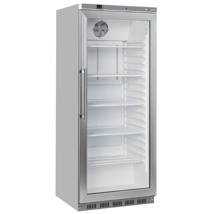 Kühlschrank GN 2/1, Glastür, belüftet, 600 Liter. aus Edelstahl