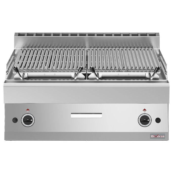 Lavasteingrill 1/2 Modul, Rost aus Eisen "doppelseitig" V2
