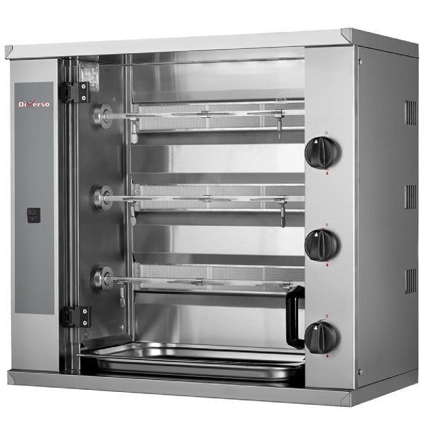 Hähnchengrill Gas, 3 Spieße (9 Hähnchen) SMALL
