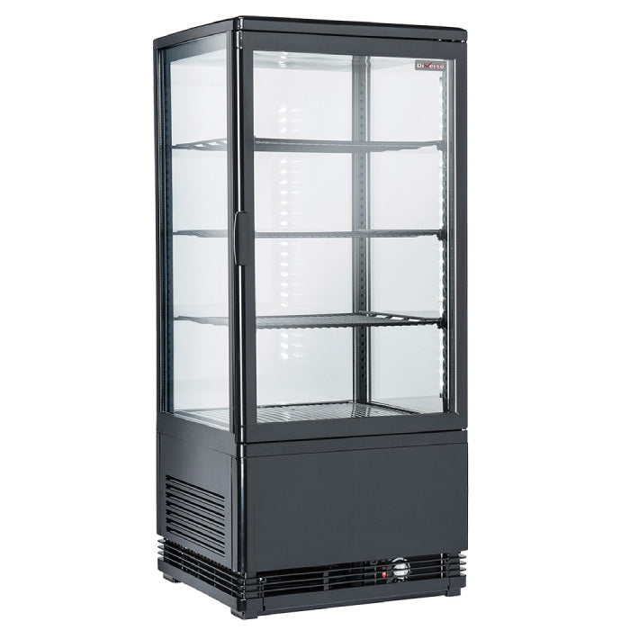 Tischvitrine, 4-seitig verglast, 4 Ebenen, 80 litres - "Schwarz"