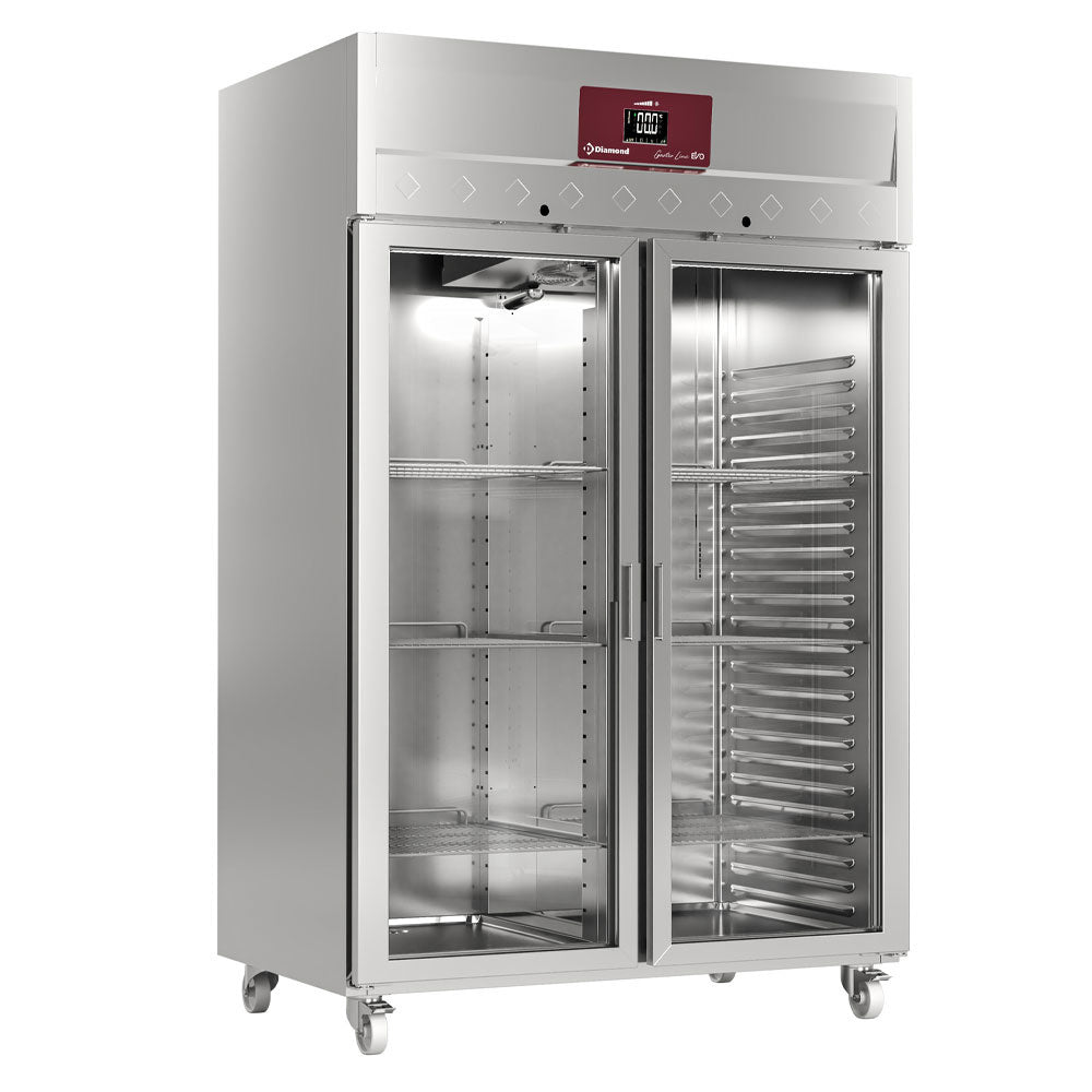 gefrierschrank 1400 Liter, 2 Glastüren GN 2/1, Auf Rädern - IE140/R9G
