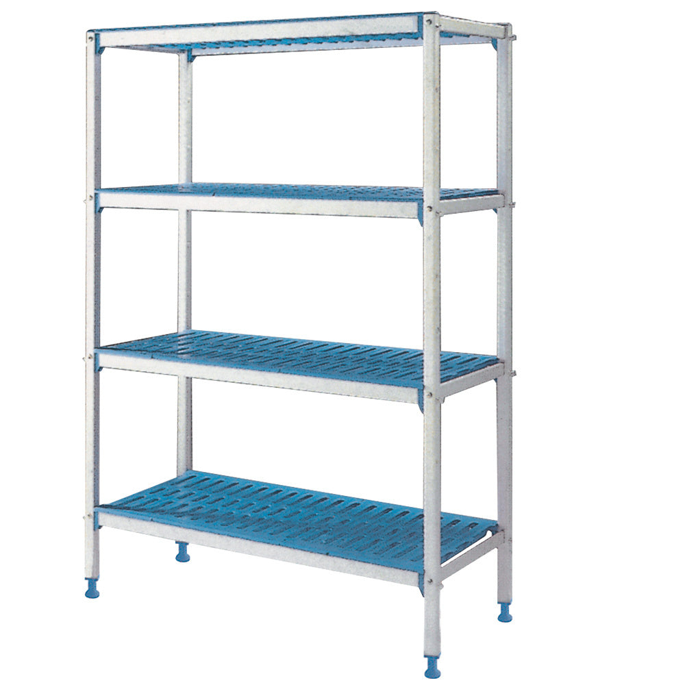 Regal linear eloxiertem Aluminium 4 Ebenen "Modular Rack - RLA/164-4/EF