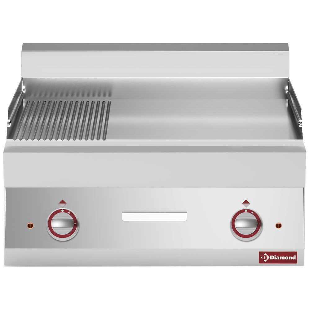 Elektro Grillplatte 2/3 glatt 1/3 gerillt -top- "Alpha 650" - E65/PM7T-230V/3-N