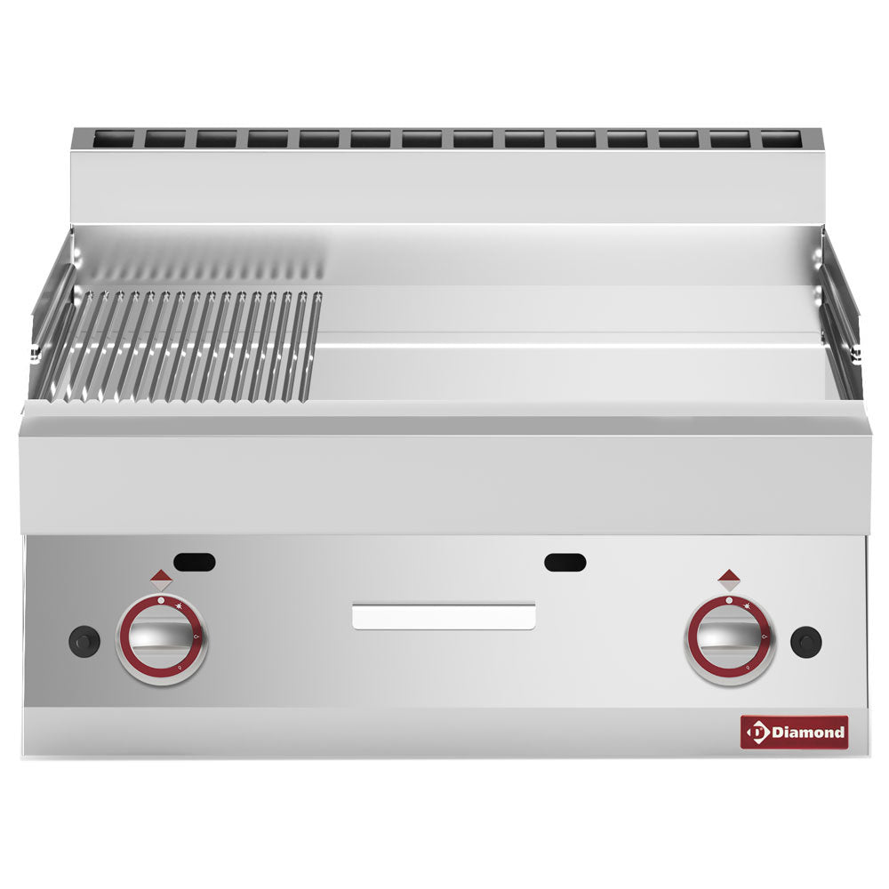Gas Grillplatte 2/3 glatt 1/3 gerillt  -Top- hartverchromt "50 µm" - G65/PMCD7T-N
