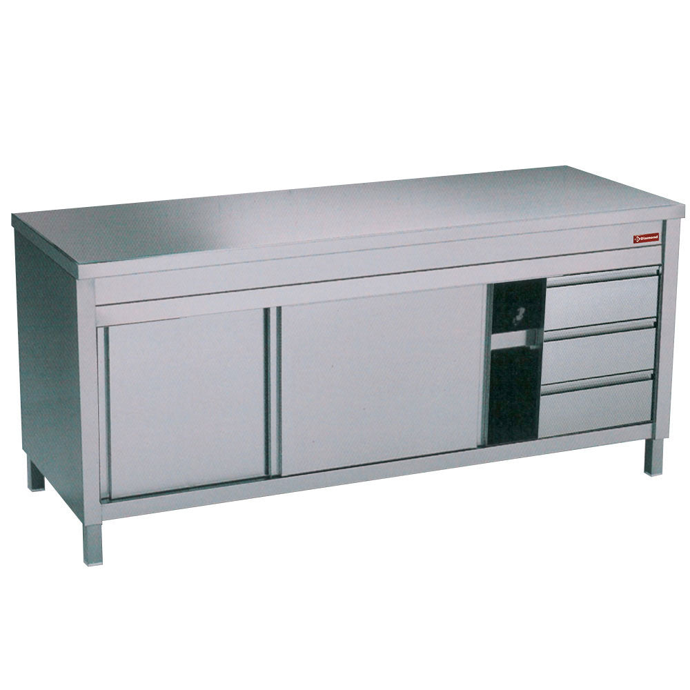Neutraler Arbeitsschrank und 3 Schubladen rechts - TA167CD/U