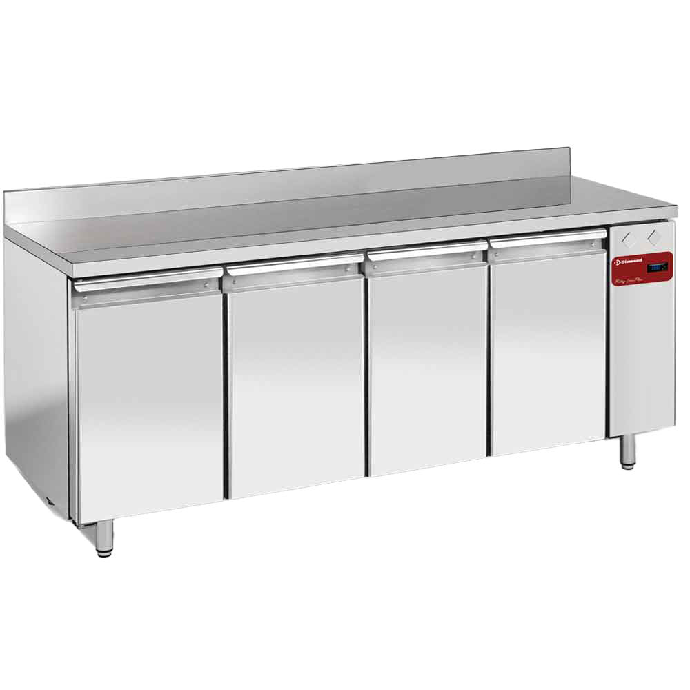 Kühltisch mit Aufkantung, 4 Türen EN 600x400, 760 Liter (ohne Aggregat) - TPS4N/HA