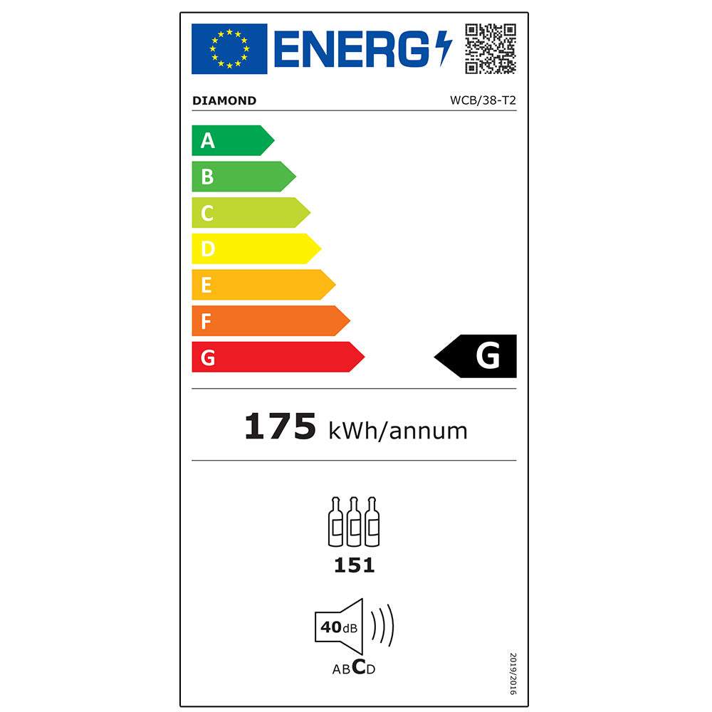Weinkühlschränke, Edelstahltür, 470 Lt., 2 T Grad - SCHWARZ - WCB/38-T2