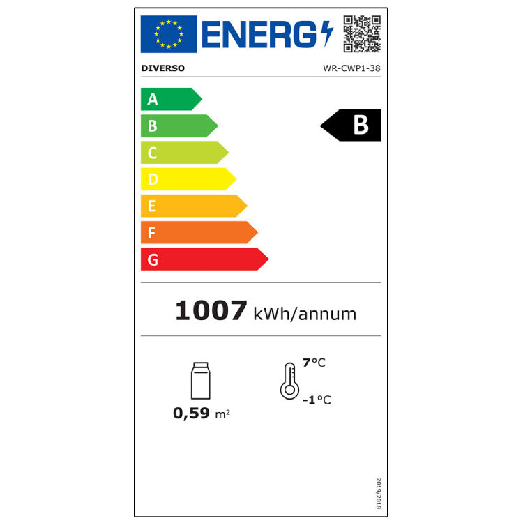 Weinkühlvitrine, 300 Liter, 1 Temperatur - SCHWARZ