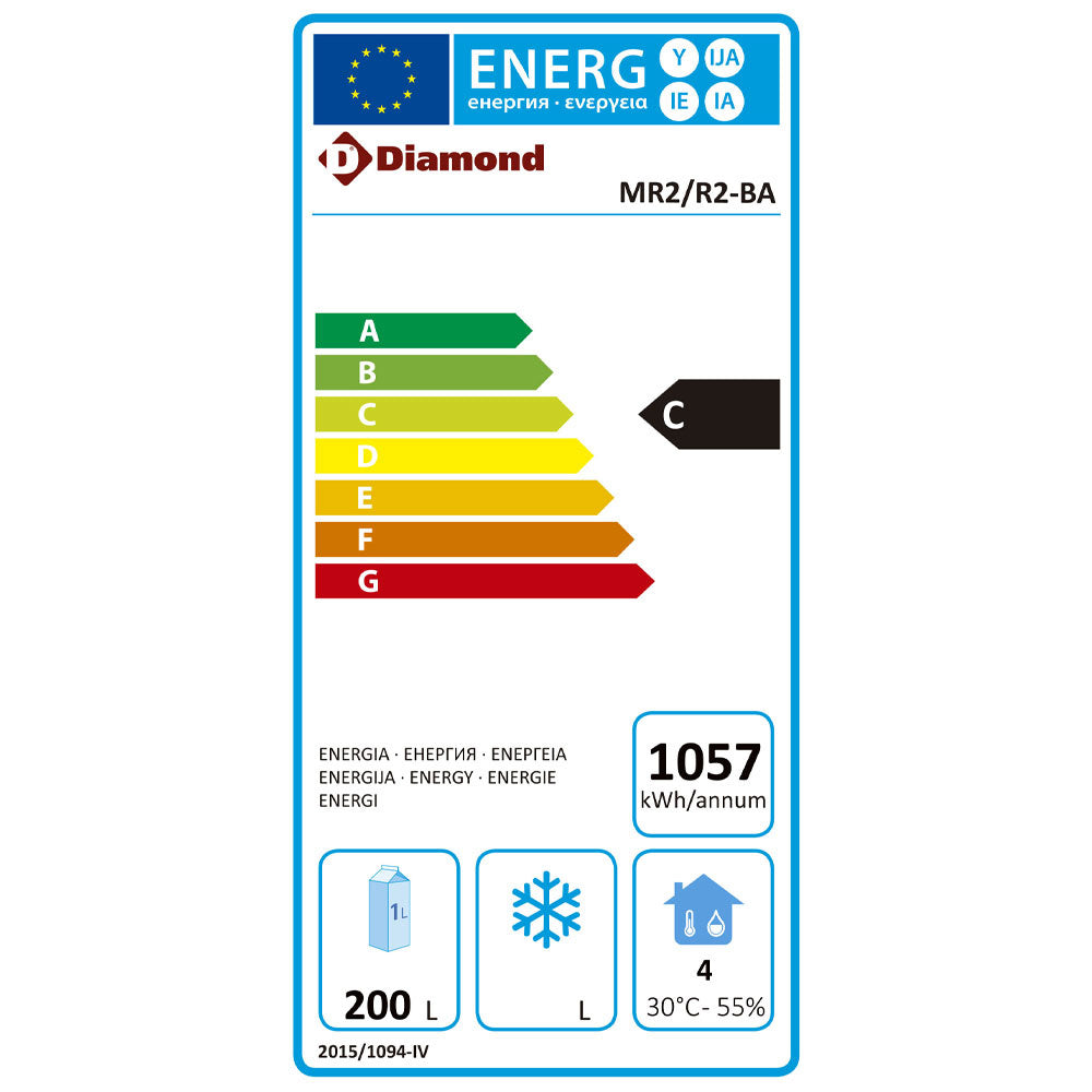 Kühltisch, Umluft, 2 Türen GN 1/1 (260 Lit.) - MR2/R2-BA