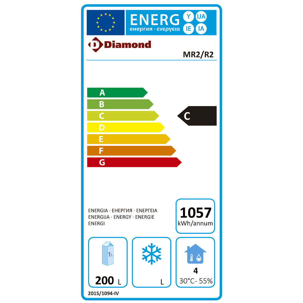 Kühltisch, Umluft, 2 Türen GN 1/1 (260 Lit.) - MR2/R2