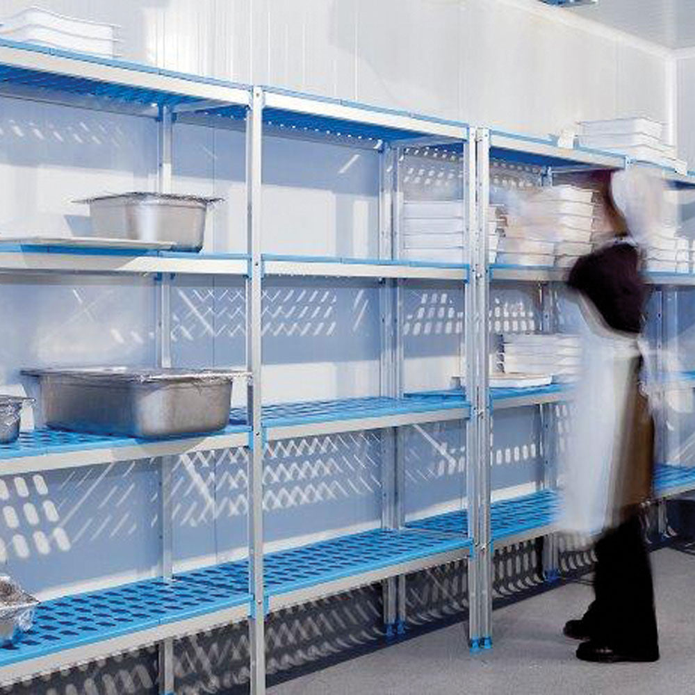 Regal linear eloxiertem Aluminium 4 Ebenen "Modular Rack - RLA/164-4/EF