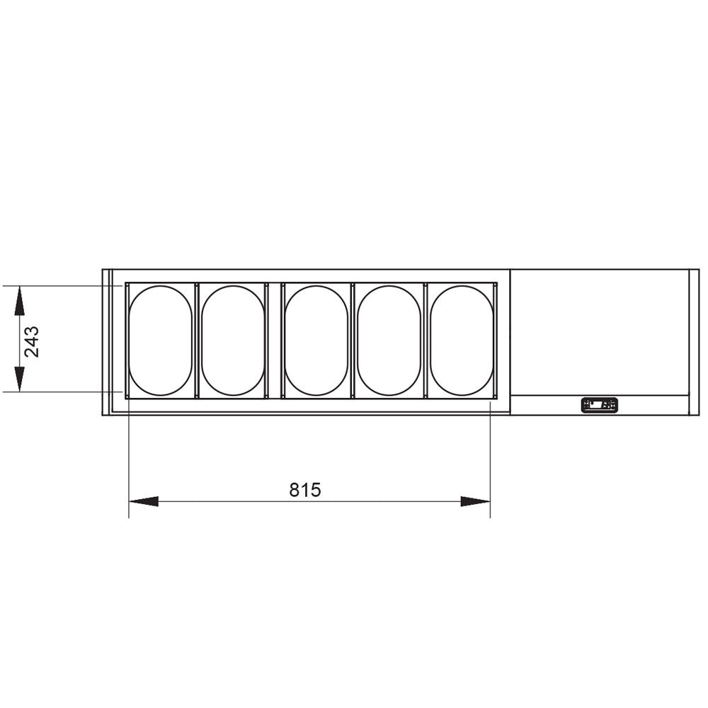 Kühlaufsatz GN 5x1/4 , mit Deckel - SX132G/CP9
