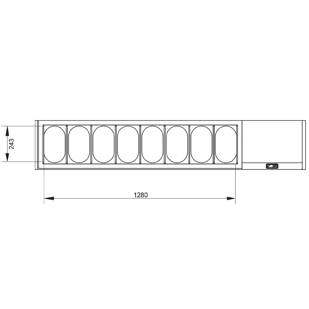 Kühlaufsatz GN 8x1/4, mit Deckel - SX175G/CP9