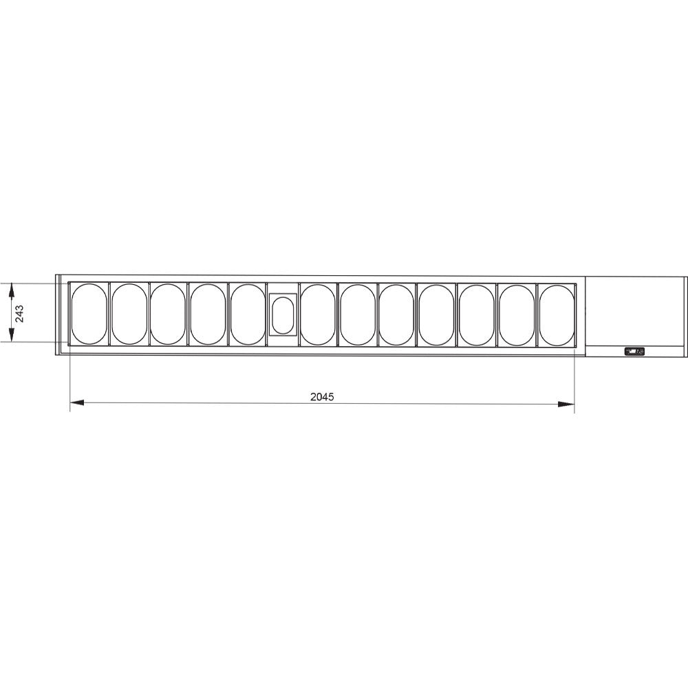 Kühlaufsatz GN 12x1/4, 1x1/9, mit gerader Glasscheibe - SX249G/PP9