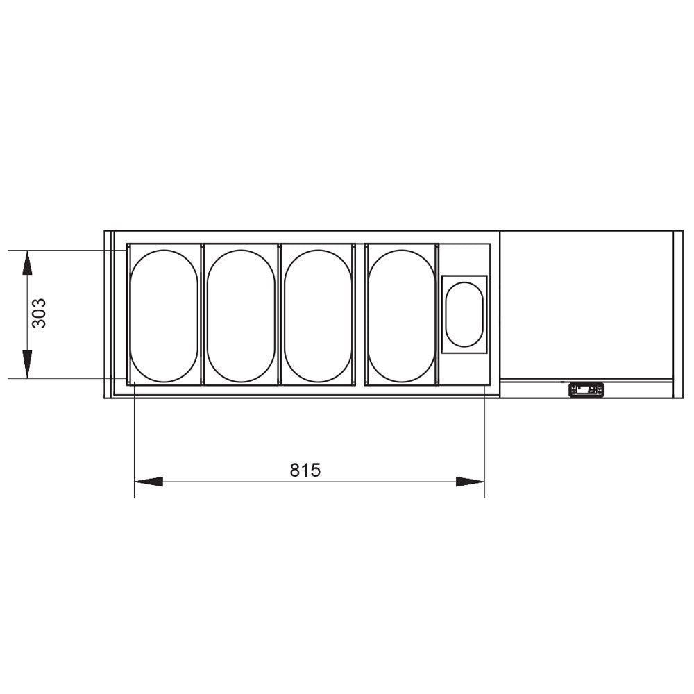 Kühlaufsatz GN 4x1/3, 1x1/9, mit Deckel - SY132G/CP9