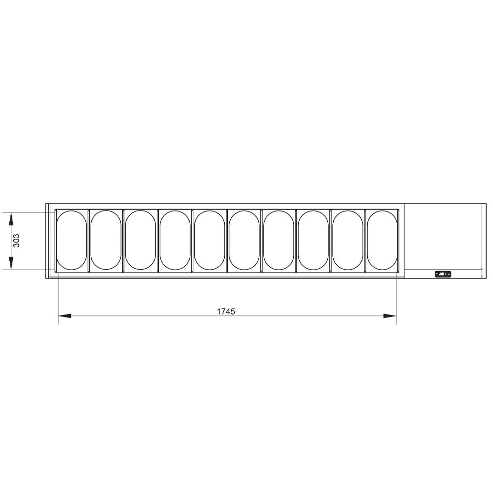 Kühlaufsatz GN 10x1/3, mit Deckel - SY219G/CP9