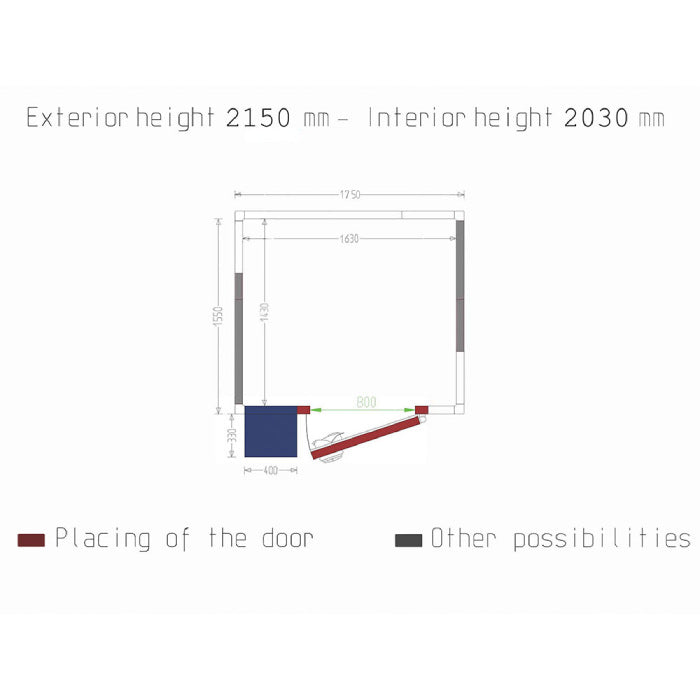 Kühlzelle ISO 60 mit Gruppe, Innendim. 1630 x 1430 x h2030 mm (4,73 m³ )