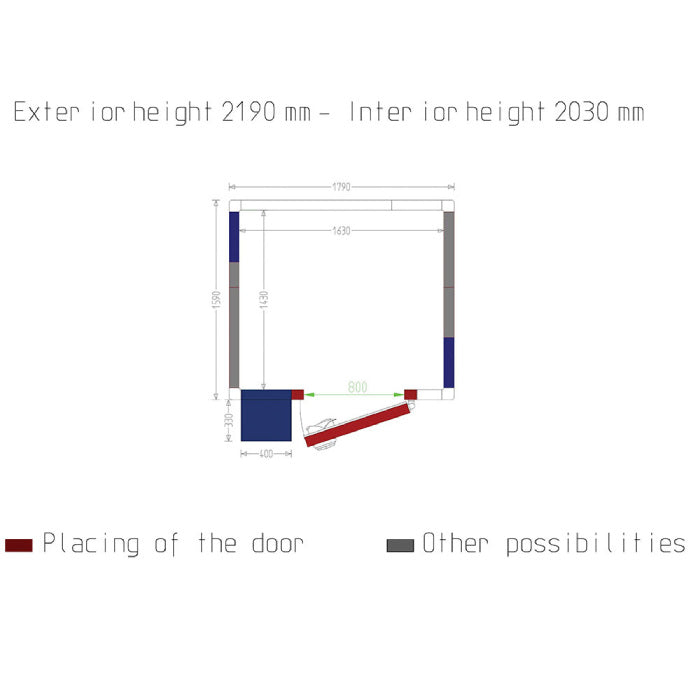 Kühlzelle ISO 80 mit Gruppe, Innendim. 1630 x 1430 x h2030mm (4,73m³)