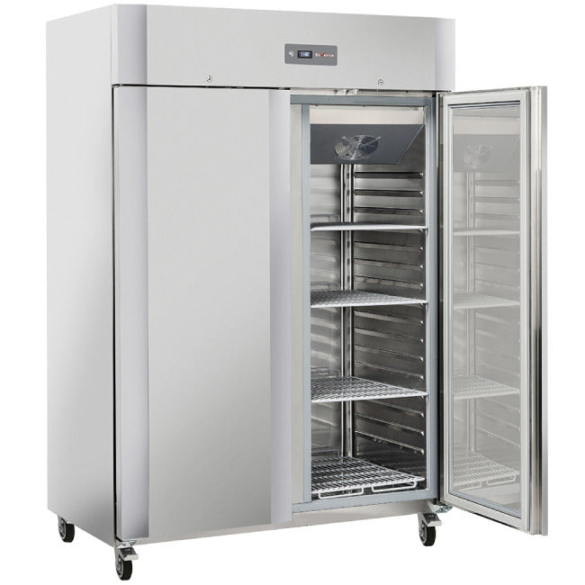 Gefrierschrank-Schrank 1200 Liter 2 Türen GN 2/1, auf Rädern, 2 mit Bremsen