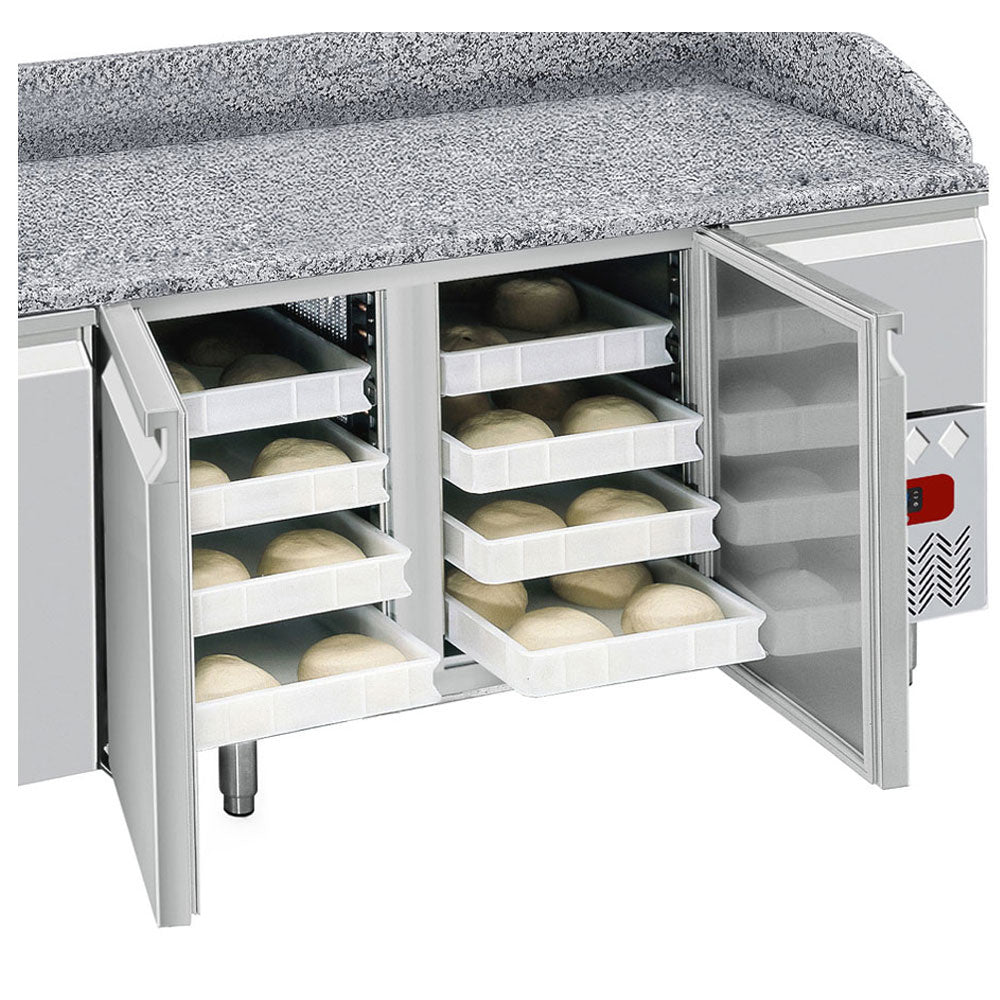 Kühltisch 2 Türen 600x400, 1 neutrale Schubladen (4x Behälter  600x400) - TP23/P9