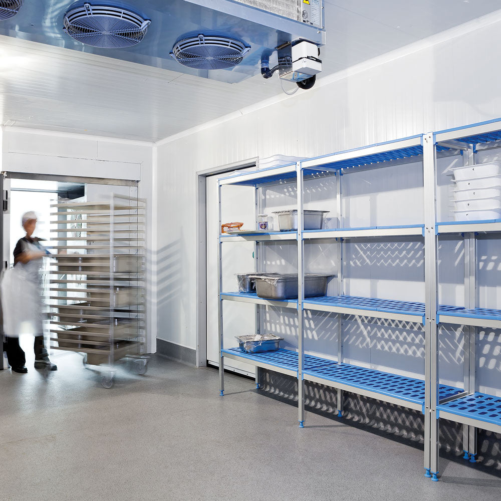 Regal linear eloxiertem Aluminium 4 Ebenen "Modular Rack - RLA/164-4/EF
