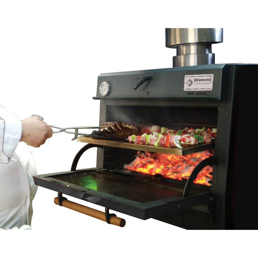 Holzkohleofen-BBQ, GN 2/1 + GN1/1 (150 Kg/h)/Edelstahl - CBQ-120/SS