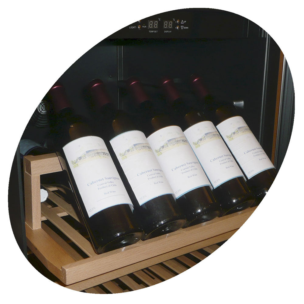 Weinkühlschrank , 375 Lt., Edelstahl Tür, 2 T Grad,BLACK - WCB/38-X2S