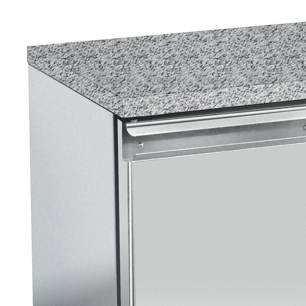 Kühltisch, Umluft 2 Türen in 600x400 - Granitplatte - TP2B/HG-R2