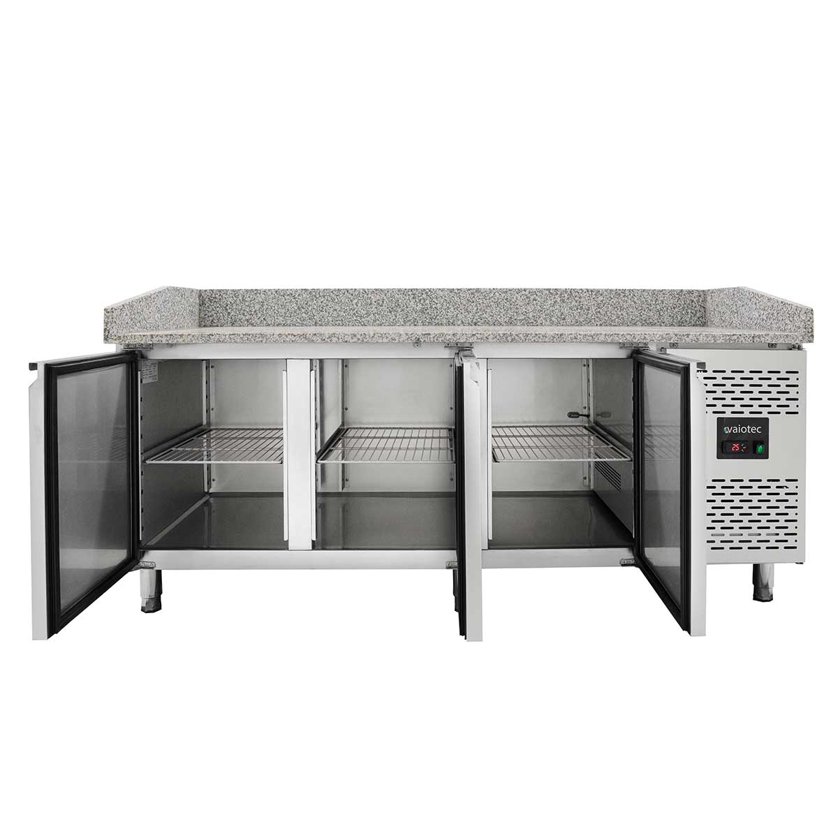 EASYLINE Pizzatisch Pizzakühltisch 800 / 3-türig "grau"
