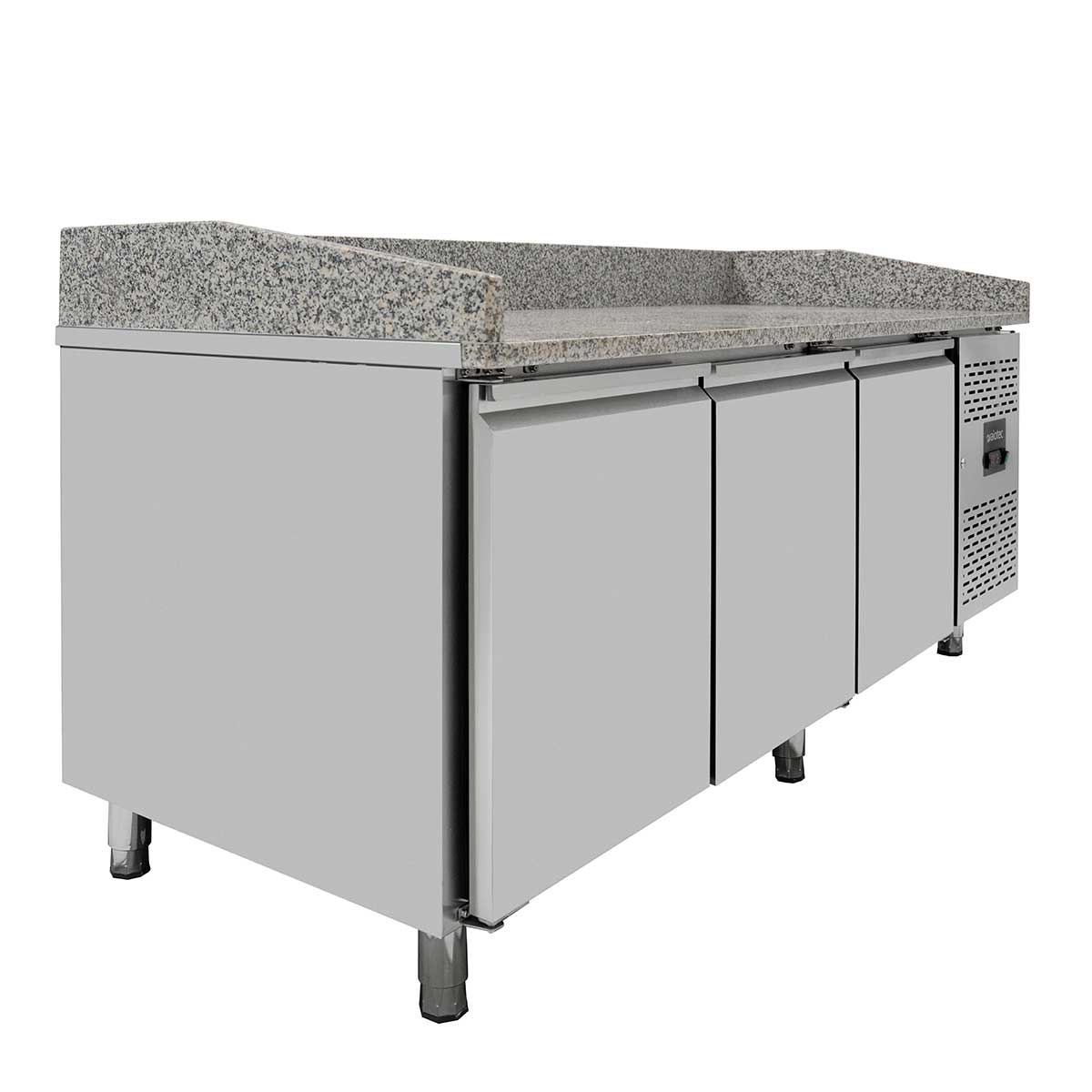 EASYLINE Pizzatisch Pizzakühltisch 800 / 3-türig "grau"