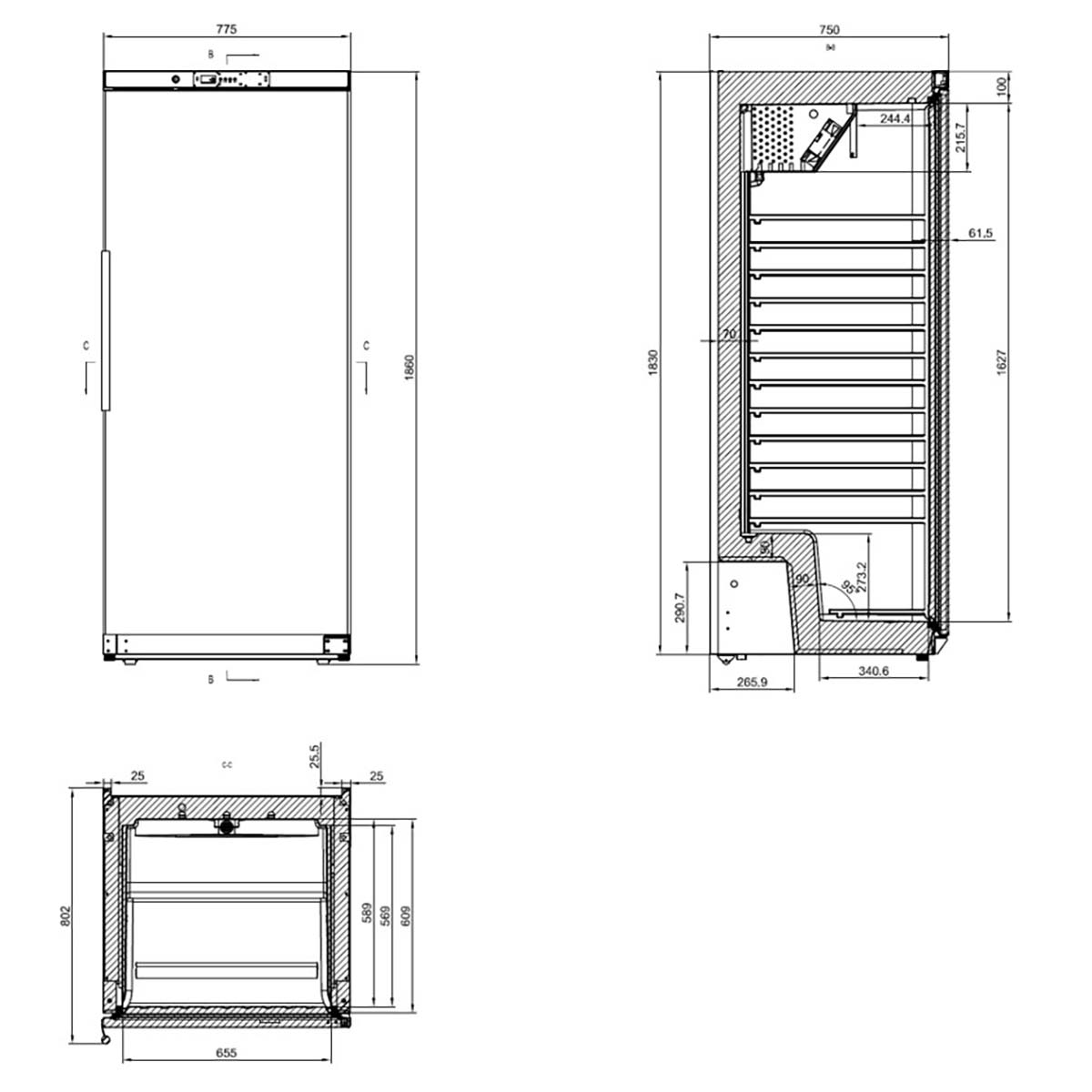 EASYLINE Lagertiefkühlschrank ABS  580