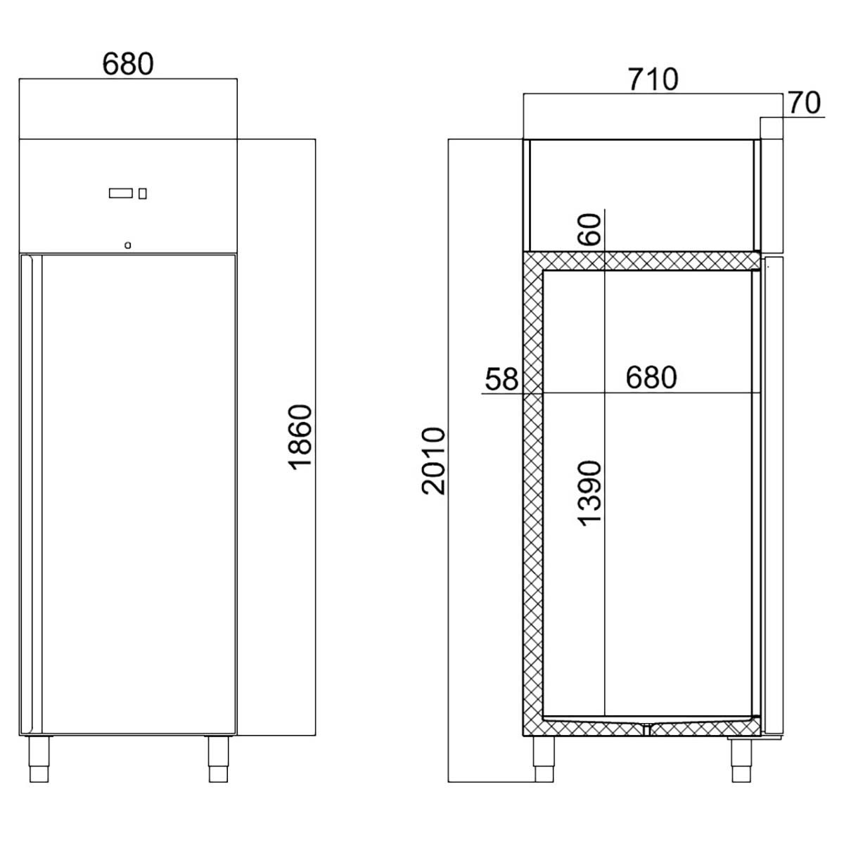 EASYLINE Tiefkühlschrank 400 / 1-türig GN1/1