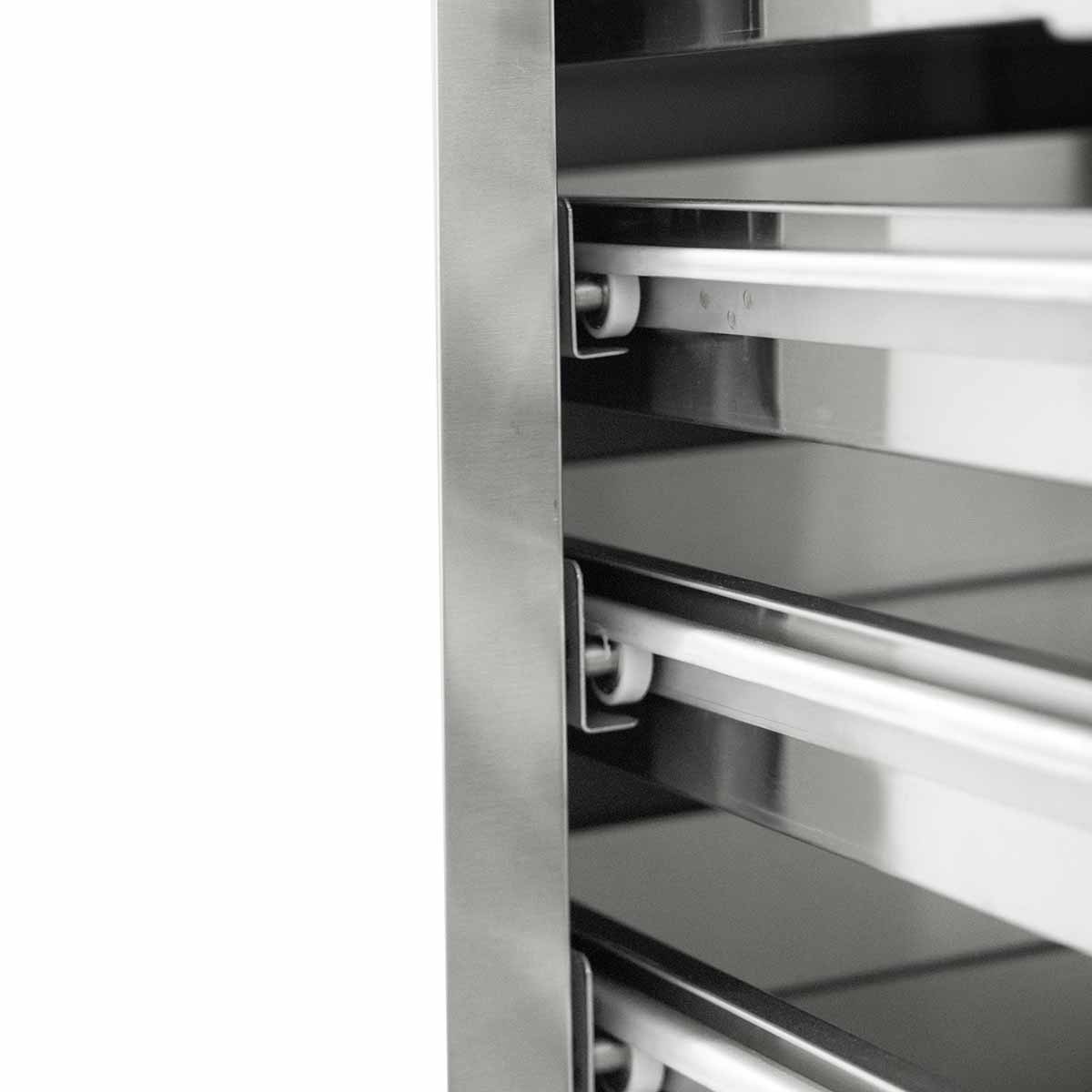 EASYLINE Pizzatisch 800 / 2-türig & 7 Schubladen "schwarz"