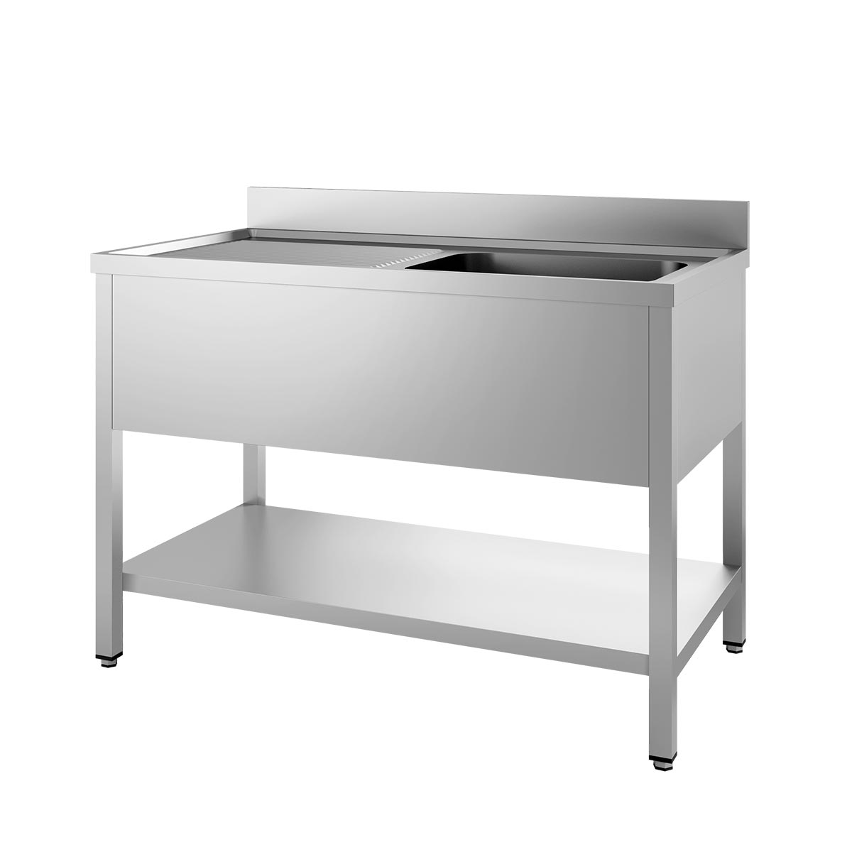 TOPLINE Spültisch 600 / 1 Becken rechts + Abtropffläche B:1200