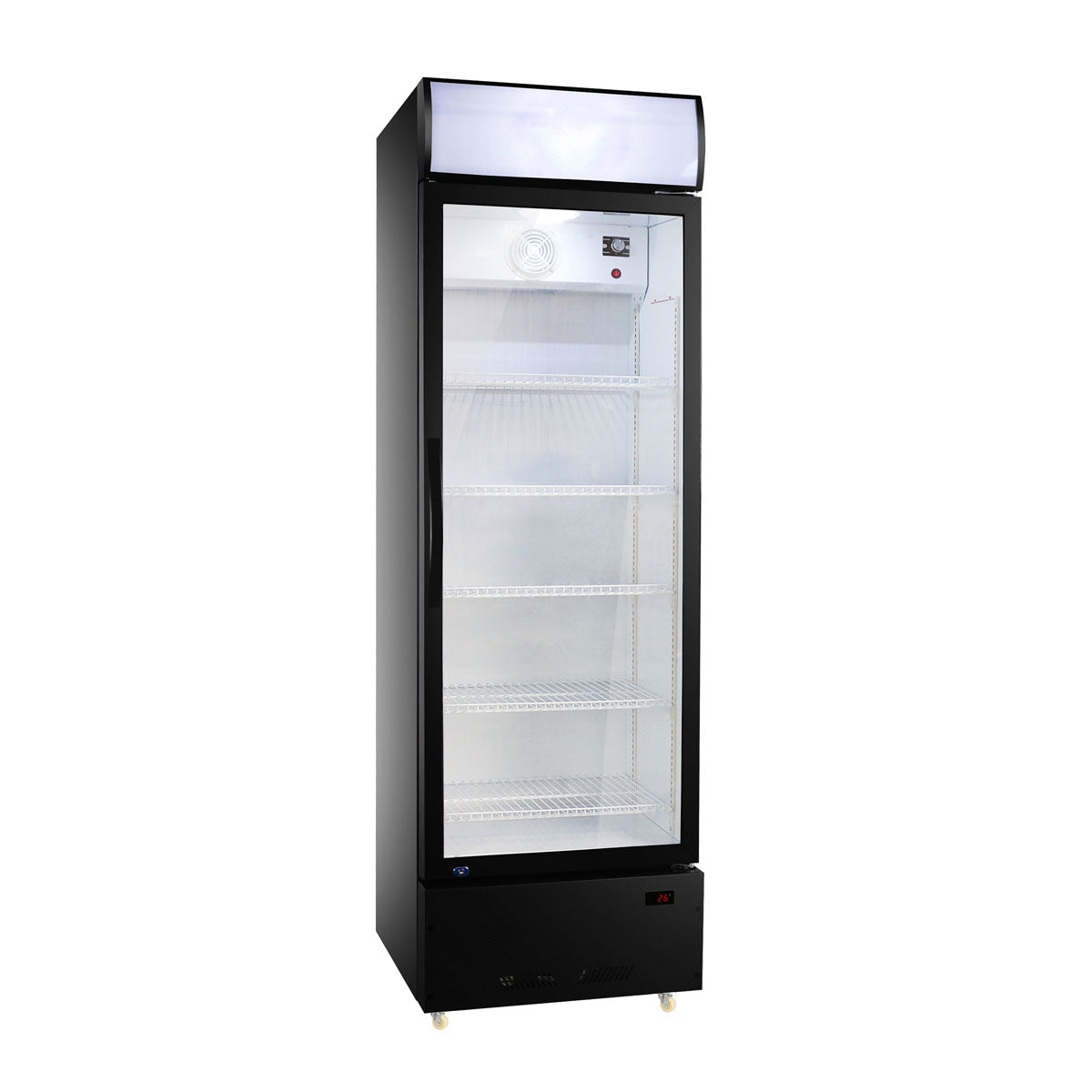 EASYLINE Getränkekühlschrank 290 Liter mit Leuchtaufsatz "schwarz"