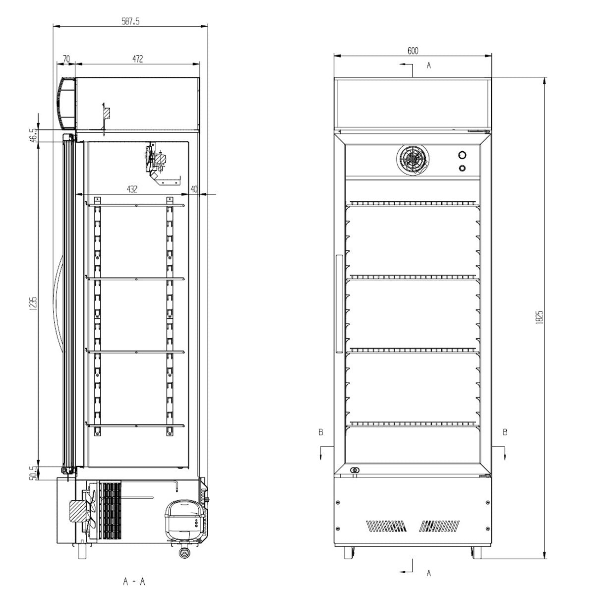 EASYLINE Getränkekühlschrank 290 Liter mit Leuchtaufsatz "schwarz"