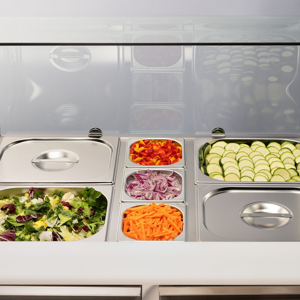 Starline Saladette mit Glasabdeckung, 2-türig, 10x GN 1/4,