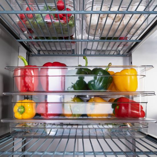 Starline Doppeltür-Kühlschrank mit Rädern, GN 2/1