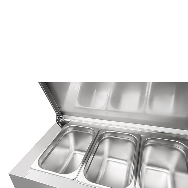 Saladette 3 TÃ¼ren (1/1 GN) Oberseite 8Ã— 1/3 GN +2Â°C bis +8Â°C ZwangsbelÃ¼ftung Klappdeckel