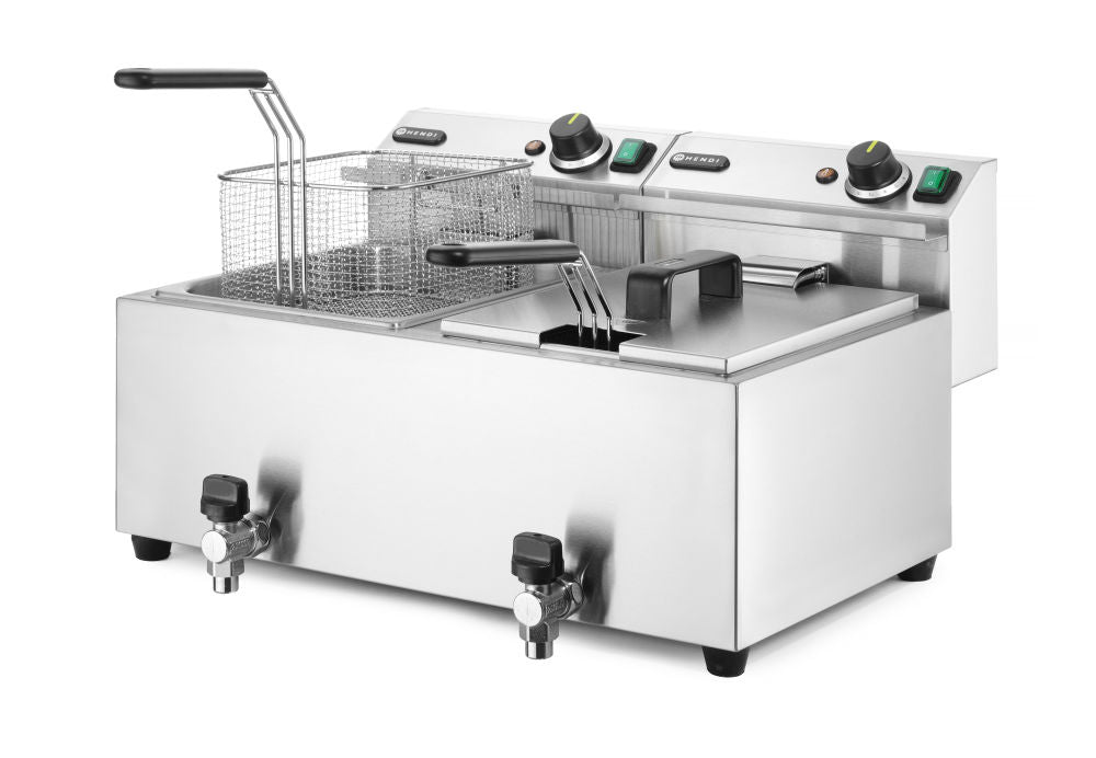 Profi Line Fritteuse mit Ablasshahn, 2 × 8 l