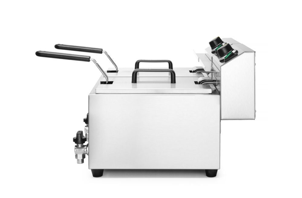 Profi Line Fritteuse mit Ablasshahn, 2 × 8 l
