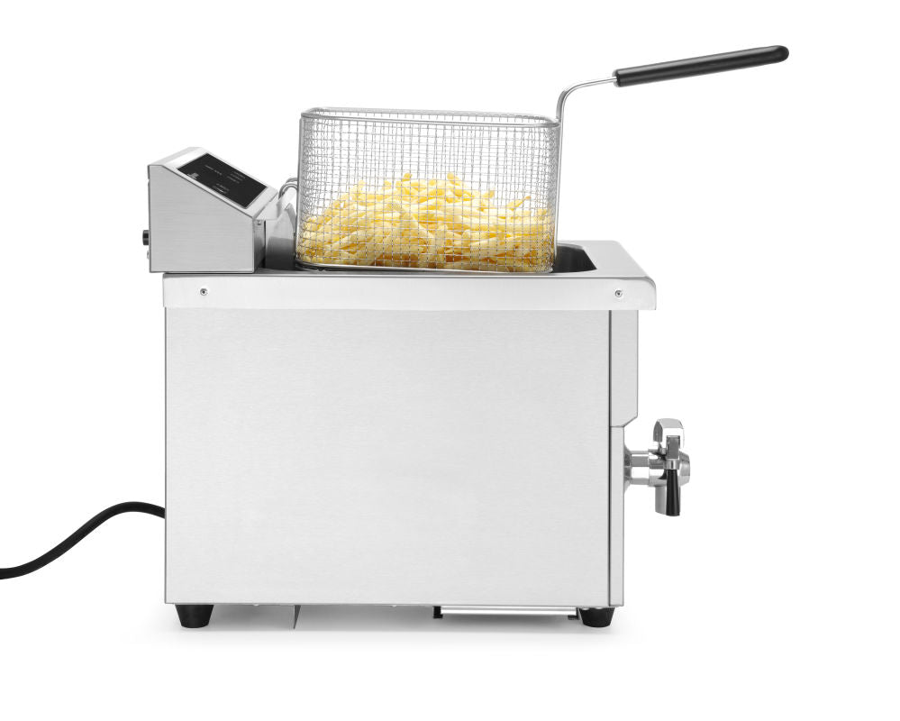 Induktionsfritteuse mit Ablasshahn - 8 l