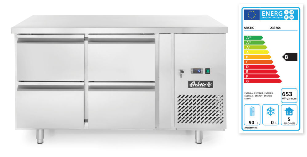 Kühltisch mit 4 Schubladen Profi Line 280L