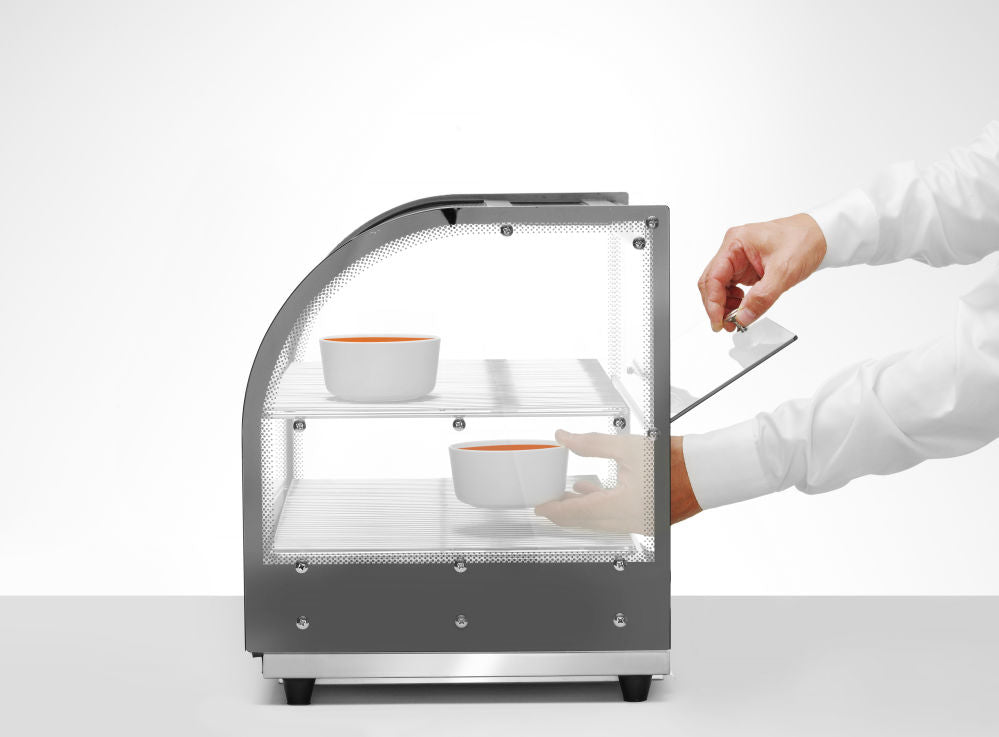 Warmhaltevitrine mit 2 Auslagen