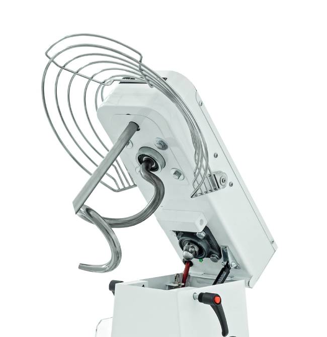 Teigmaschine - 2 Geschwindigkeiten - Kesselvolumen: 16 Liter / 12 kg Teig - aufklappbares Rührwerk H2O